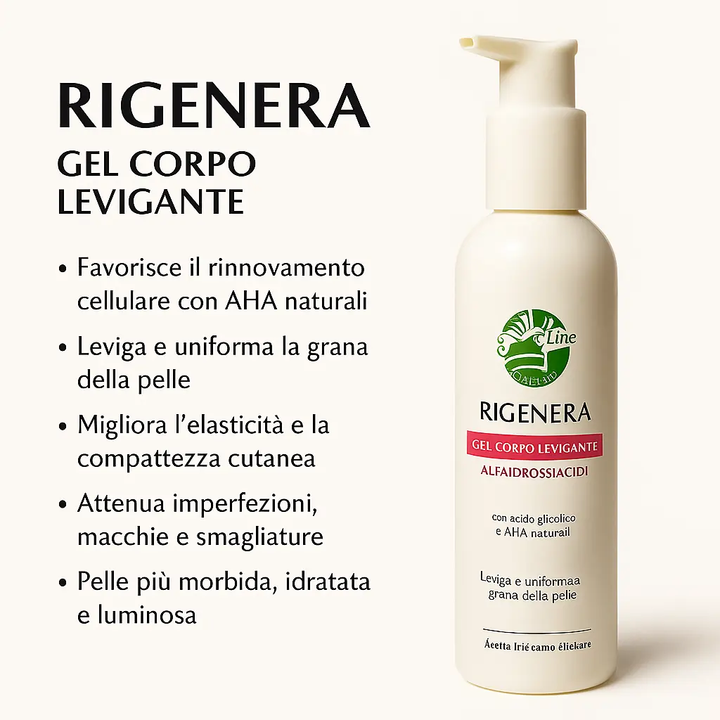 Art.176 Rigenera – Gel Levigante Corpo Acido Glicolico e Alfaidrossiacidi 250 ml EmalLine