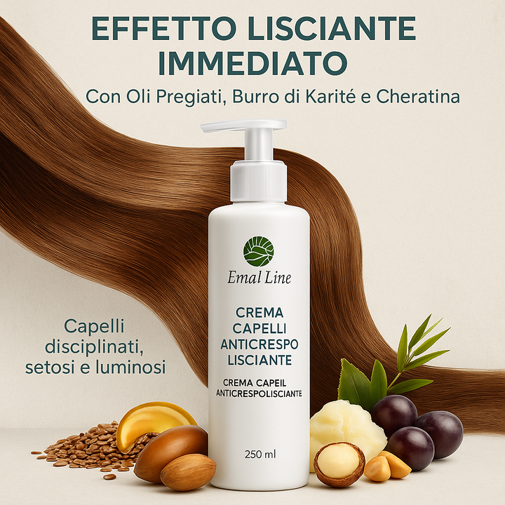 Art.494 – Crema Capelli Anticrespo Lisciante 250 ml – Emal Line EmalLine