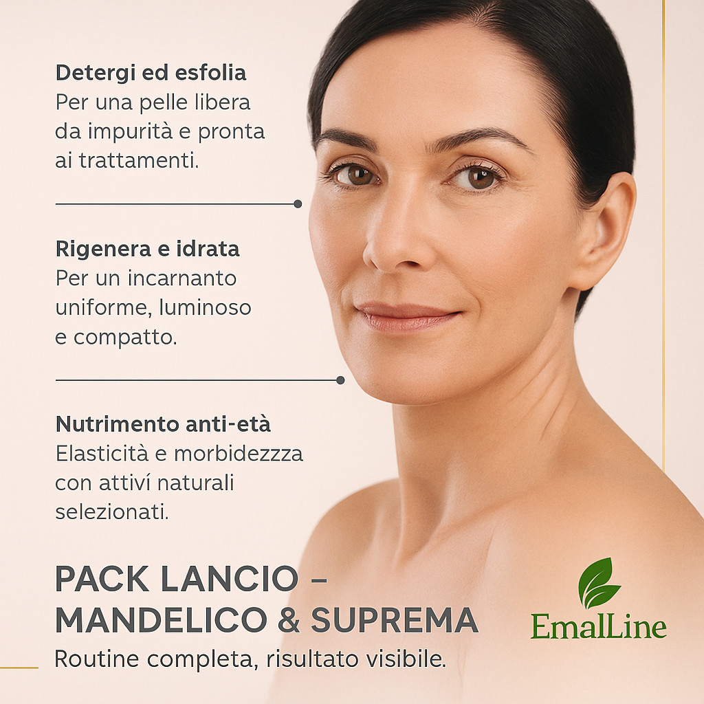 Art. P102R – Pack Viso Creme Mandelico & Suprema – 4 prodotti EmalLine