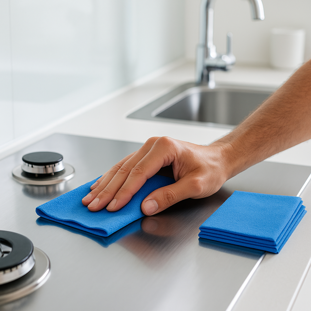 Panno Magico Emal Line in UltraMicrofibra TNT – uso quotidiano su superfici di cucina, vetri e acciaio, ecologico e riutilizzabile.