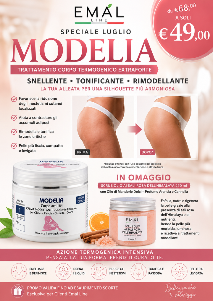 Crema Corpo Riscaldante Modelia 250ml | Trattamento Modellante Urto