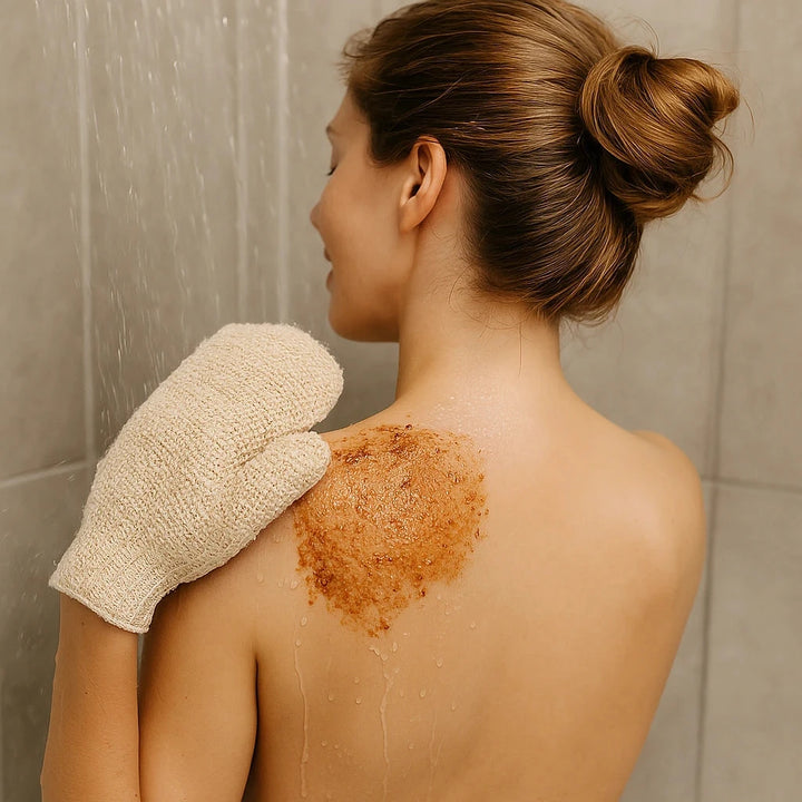 Art. Na289AC – Pack Scrub Corpo Arancia & Cannella + Candela + Guanto + Confezione Regalo EmalLine