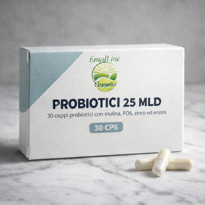 Dettaglio capsule Probiotici EmalLine 25 Miliardi - Integratore Made in Italy per il sistema immunitario