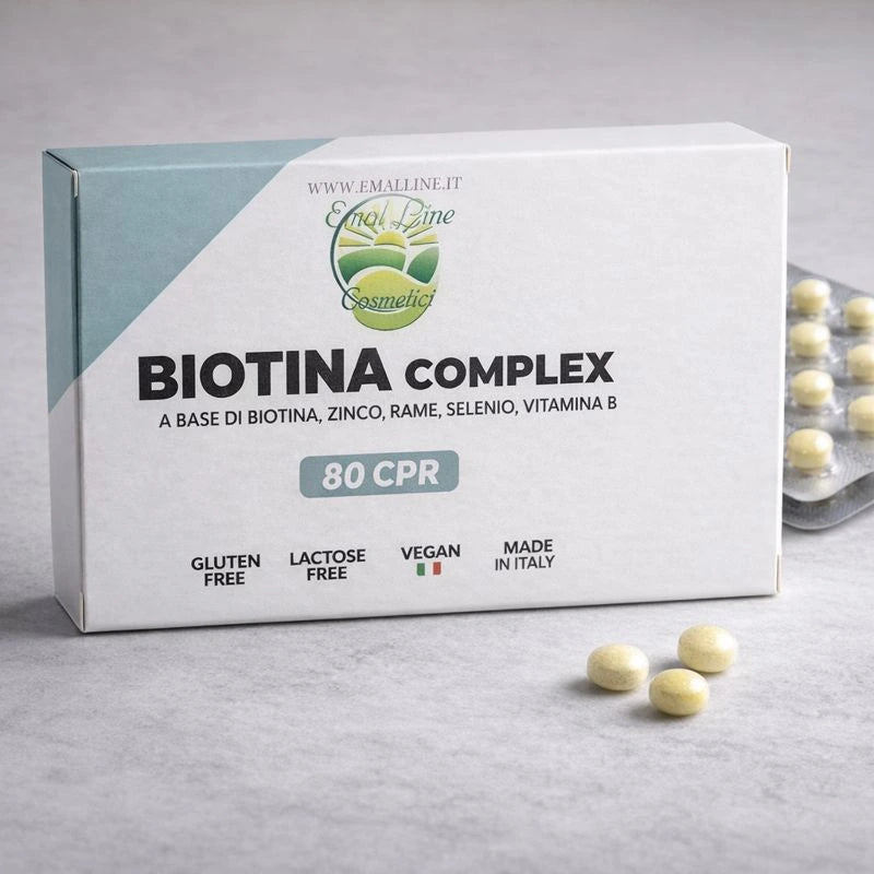 Biotina Complex EmalLine – Integratore Capelli, Pelle e Unghie – 80 Micro Compresse (CB01)