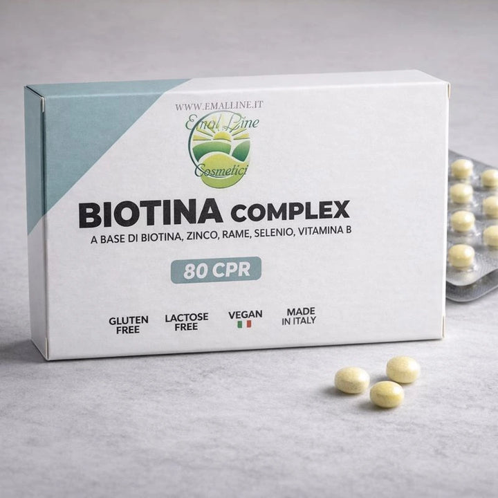 Biotina Complex EmalLine – Integratore Capelli, Pelle e Unghie – 80 Micro Compresse (CB01)
