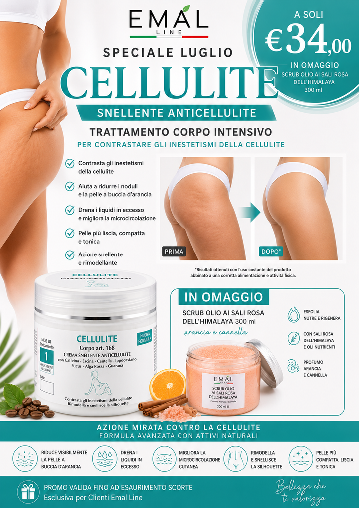 Crema Corpo Anticellulite Rimodellante con Alghe e Peptidi 250 ml | Emal Line