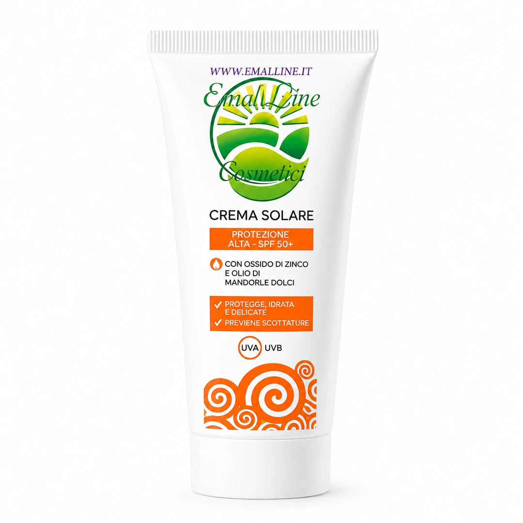 Crema solare SPF 50+ EmalLine protezione alta 30 ml con ossido di zinco e olio di mandorle dolci