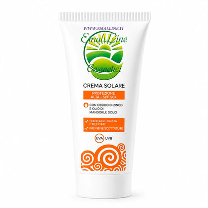 Crema solare SPF 50+ EmalLine protezione alta 30 ml con ossido di zinco e olio di mandorle dolci