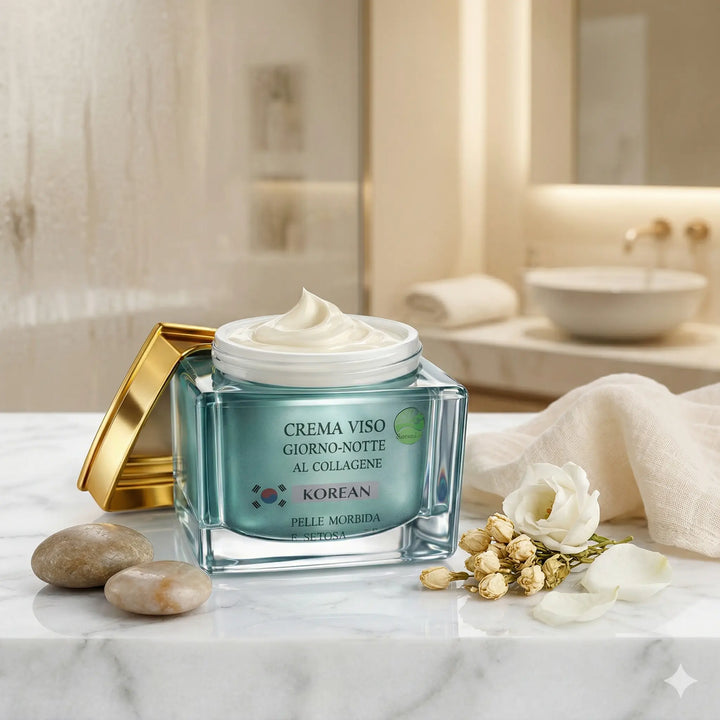 Dettaglio della texture cremosa e vellutata della Korean Cream Emalline, colore bianco avorio.