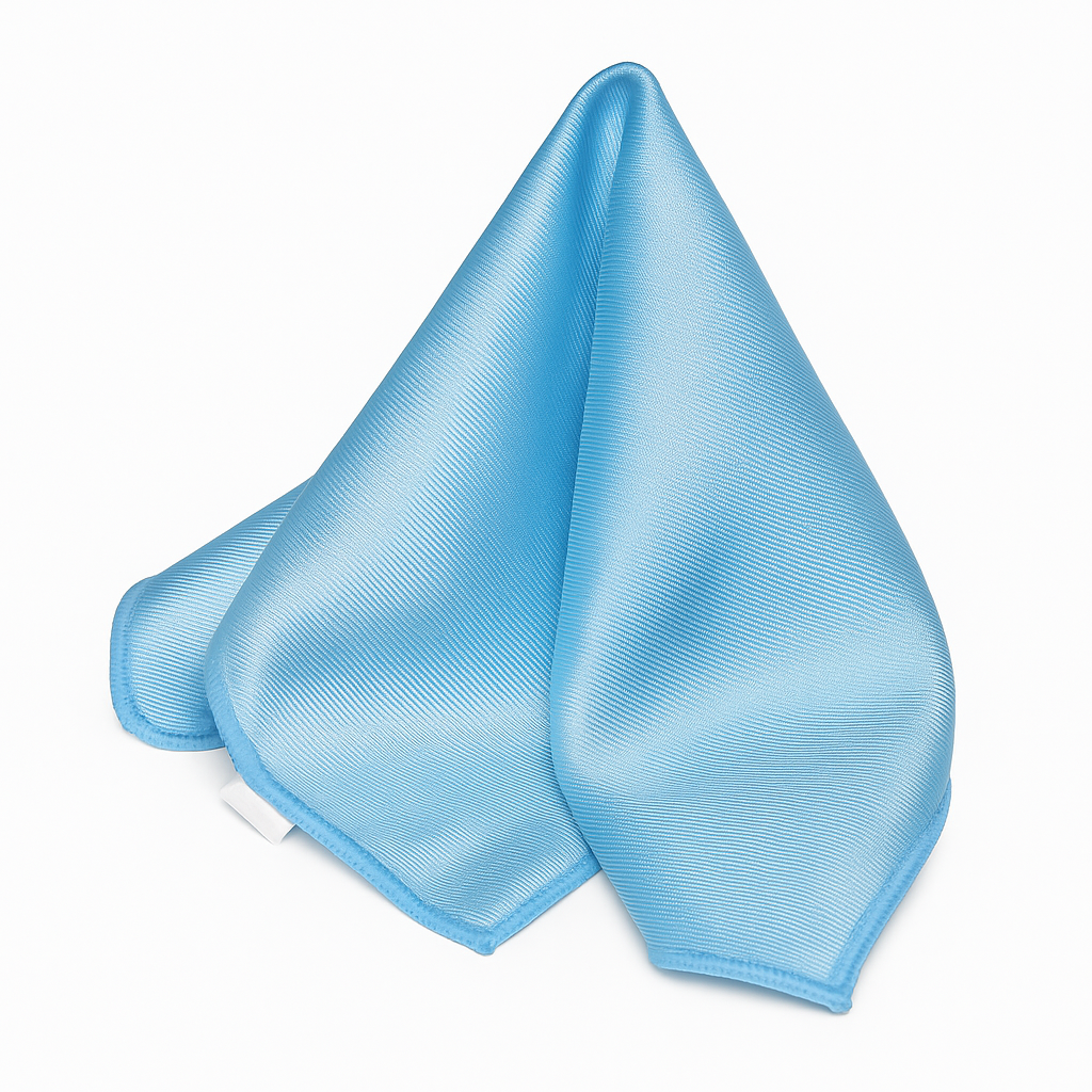 Panno Magico Speciale Vetri Emal Line azzurro – ultramicrofibra ecologica 40×40 cm, elimina aloni e sporco senza detergenti.