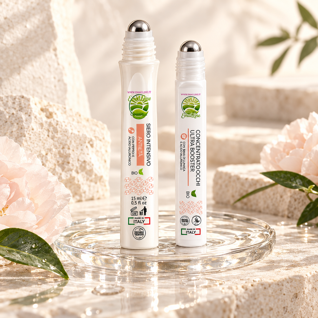 Doppio Roll-On EmalLine con siero viso ai peptidi e Ultra Booster occhi