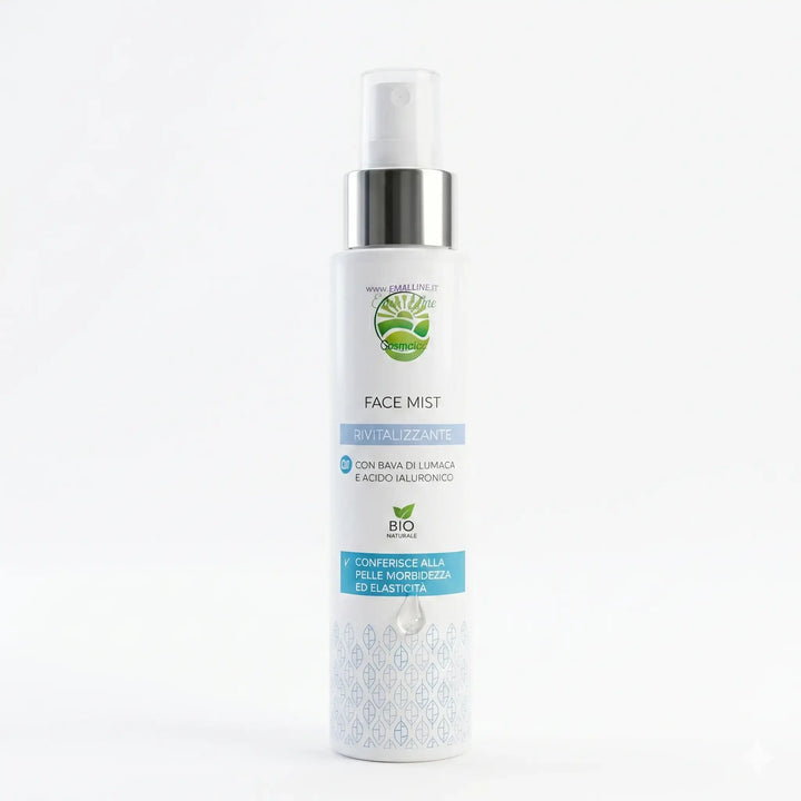 Emalline Face Mist, spray viso rivitalizzante con bava di lumaca e acido ialuronico. Prodotto bio e naturale.