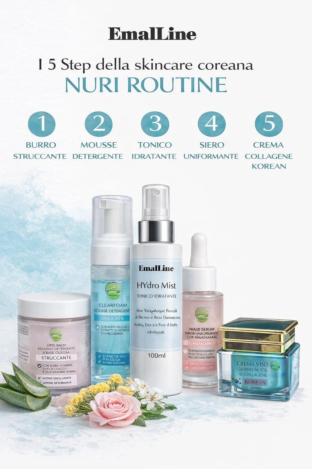 Art.025 HYdro Mist Tonico Idratante Viso Spray 100 ml – EmalLine