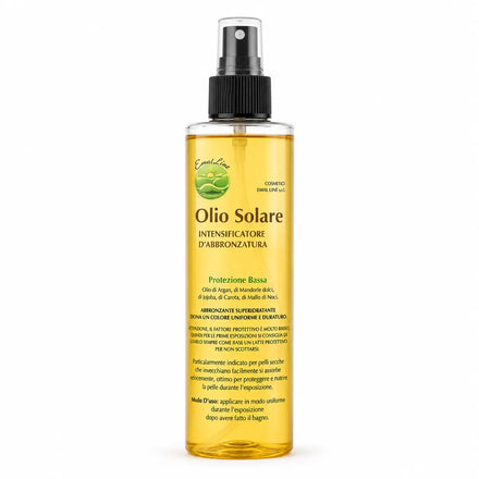Olio solare intensificatore d’abbronzatura EmalLine 150 ml con olio di argan, jojoba, carota e mallo di noci