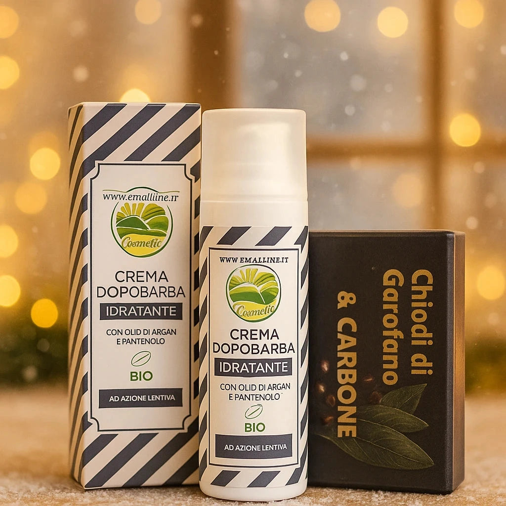 Art.NA429 Dopobarba Idratante + Sapone Chiodi di Garofano & Carbone + Confezione Regalo EmalLine